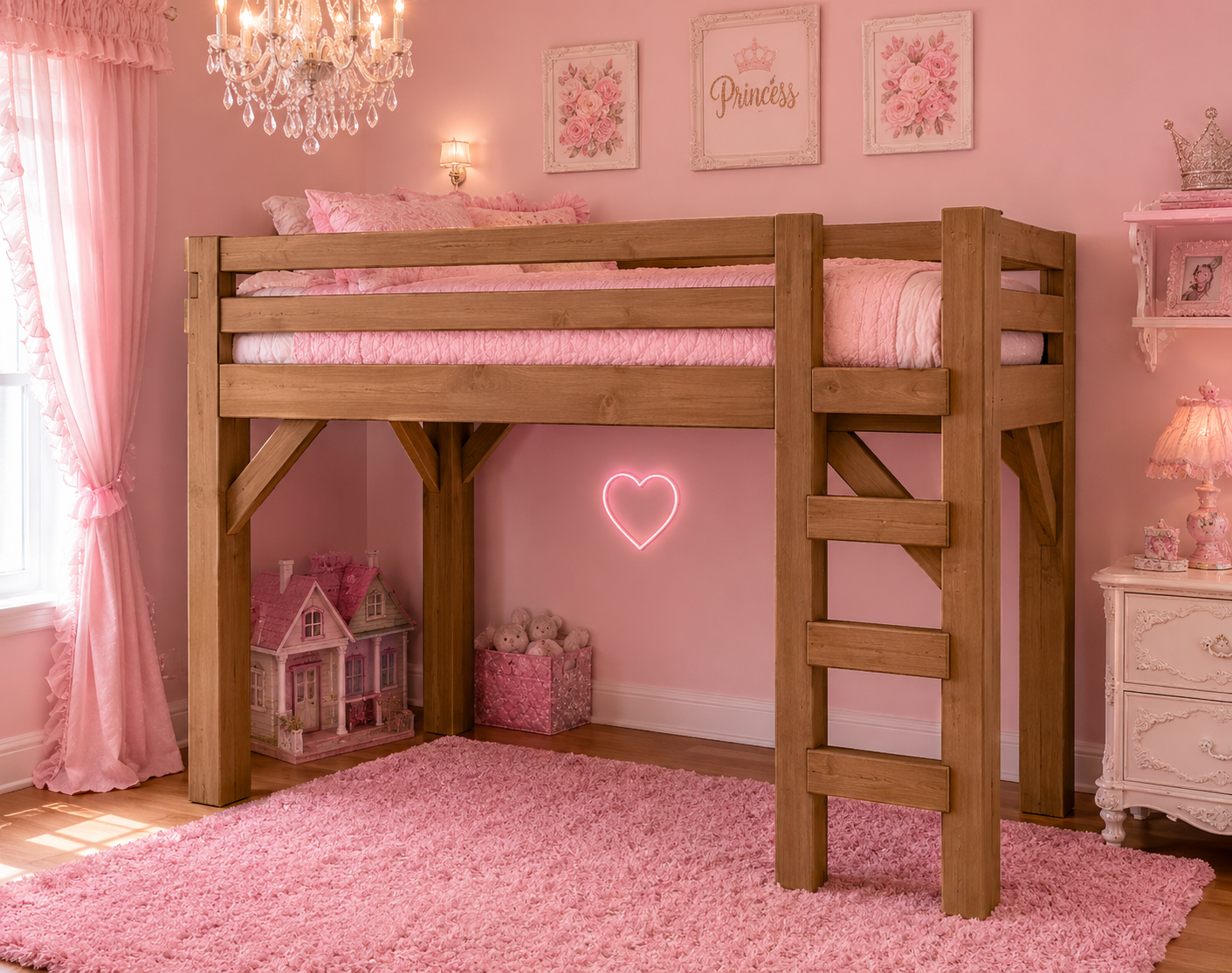 Elevated Loft Bed Frame — view 3