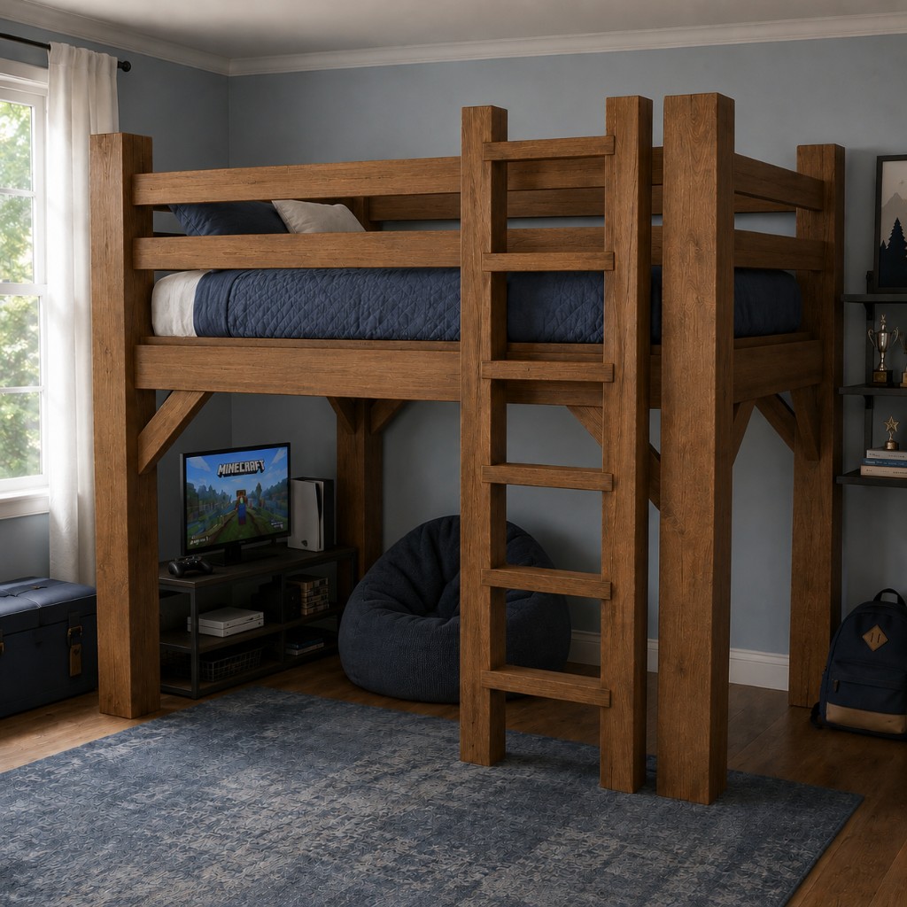 Elevated Loft Bed Frame