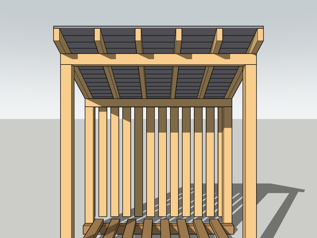 Two-Bay Firewood Stand — view 2