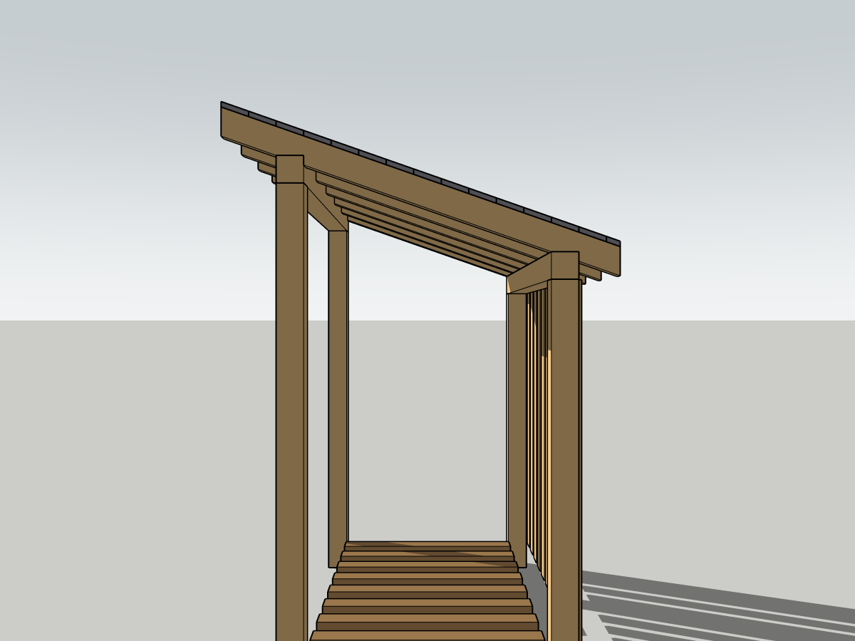 Two-Bay Firewood Stand — view 3